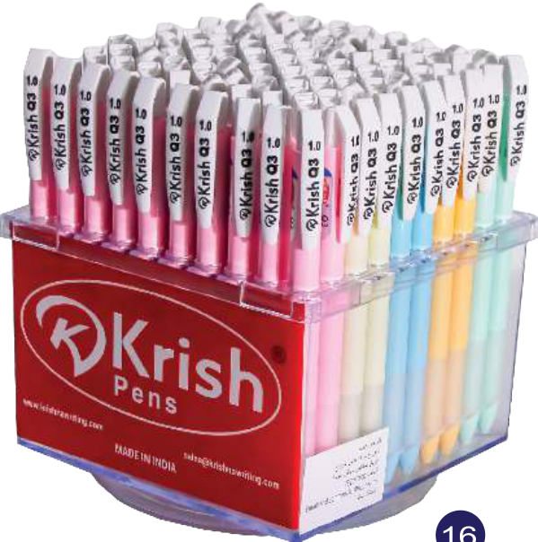 STYLO KRISH Q3 RETRECTABLE BLEU  EN PRéSENTOIR ROTATIF DE 100, vue 2