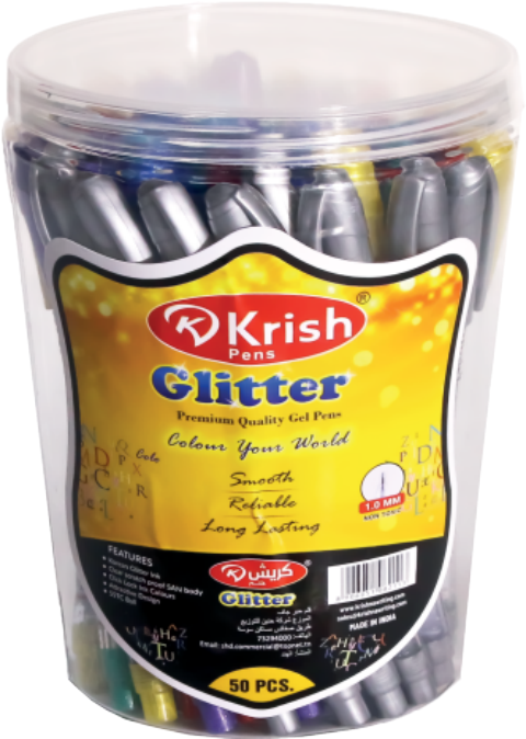 POT DE 50 STYLO GEL GLITTER  KRISH, vue 2