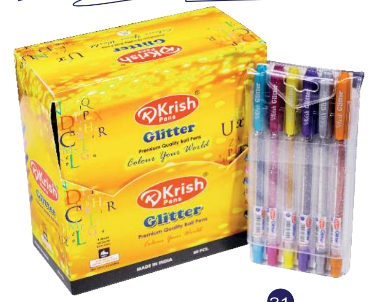 POCHETTE FIFTY  DE 6 STYLO  KRISH GEL GLITTER, vue 2