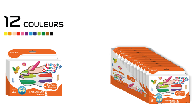 BOITE DE 12 CRAYONS DE CIRE TRIANGULAIRE 12/72