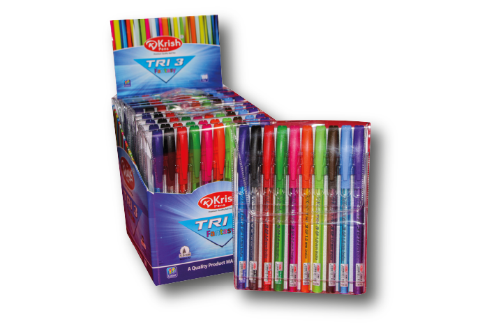 POCHETTE DE 10 STYLO KRISH TRI3 GRIPPY