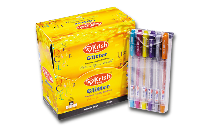 POCHETTE FIFTY DE 6 STYLO KRISH GEL GLITTER